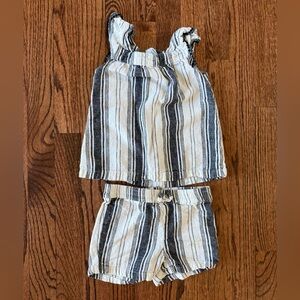 Carter's Striped Blue Tank and Shorts - Summer Outfit - Size 4t